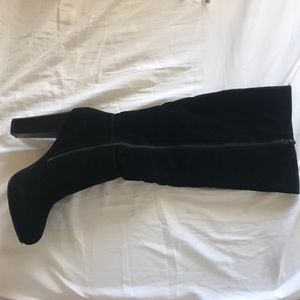 Large calf knee high swede boots